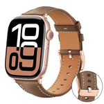 Dây đồng hồ da thuần chay hạt mịn màu đen Shark khóa vàng hồng xDfind, cho Apple Watch 42 / 44 / 45 / 46 / 49mm, cho Apple Watch 38 / 40 / 41 / S11 42mm
