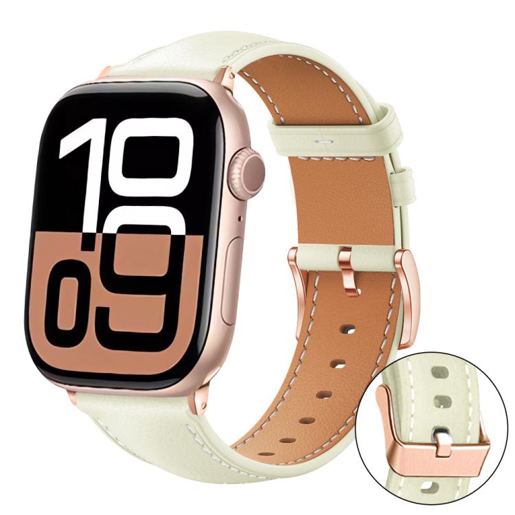 Dây đồng hồ da thuần chay hạt mịn màu đen Shark khóa vàng hồng xDfind, cho Apple Watch 42 / 44 / 45 / 46 / 49mm, cho Apple Watch 38 / 40 / 41 / S11 42mm