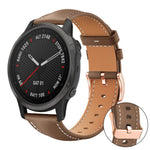 xDfind Rose Gold Buckle Black Shark Fine Grain Vegan Leather Watch Band, For Garmin Fenix 8/7/6/5 22mm, For Garmin Fenix 8/7S/6S/5S 20mm, For Garmin Forerunner 45 / 45S / Swim 2, For Garmin Forerunner 220/735/735XT/230/235, For Garmin Forerunner 35/30/35j
