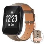 xDfind Rose Gold Buckle Black Shark Fine Grain Vegan Leather Watch Band, For Garmin Fenix 8/7/6/5 22mm, For Garmin Fenix 8/7S/6S/5S 20mm, For Garmin Forerunner 45 / 45S / Swim 2, For Garmin Forerunner 220/735/735XT/230/235, For Garmin Forerunner 35/30/35j