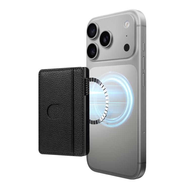 Denior V25 Litchi Texture Magnetic Wallet PU Leather Card Holder Bag