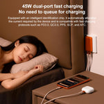 Bộ sạc nhanh GaN siêu mỏng 45W 2 cổng MOMAX UM79 1-Charge, phích cắm Mỹ