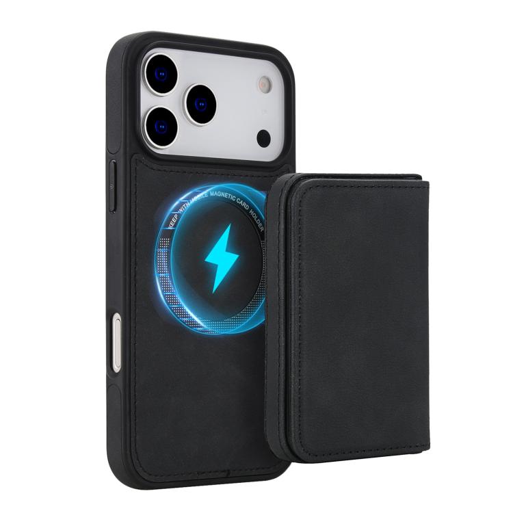 Ví nam châm tháo rời bằng da giả phong cách cổ điển có chống RFID, ốp lưng điện thoại, dành cho iPhone 17 Pro Max, iPhone 17 Pro