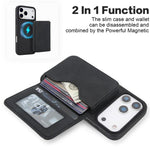 Ví nam châm tháo rời bằng da giả phong cách cổ điển có chống RFID, ốp lưng điện thoại, dành cho iPhone 17 Pro Max, iPhone 17 Pro