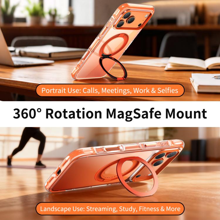 Ốp lưng điện thoại chống sốc từ tính có túi khí chân không TPU + acrylic và giá đỡ xoay 360 độ, dành cho iPhone 17 Pro Max, iPhone 17 Pro, iPhone 17