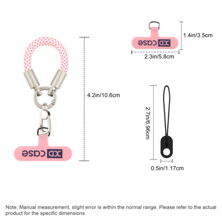 XDcase Dây đeo cổ tay chống mất điện thoại với khóa kim loại & vòng đệm, dài 10,6cm