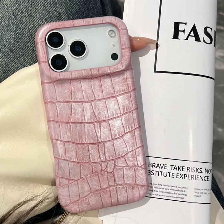 Ốp lưng điện thoại da thuần chay chống sốc họa tiết da cá sấu cổ điển, dành cho iPhone 17 Pro Max, iPhone 17 Pro