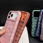 Ốp lưng điện thoại da thuần chay chống sốc họa tiết da cá sấu cổ điển, dành cho iPhone 17 Pro Max, iPhone 17 Pro