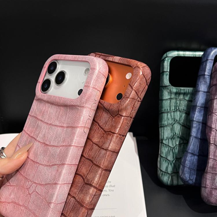 Ốp lưng điện thoại da thuần chay chống sốc họa tiết da cá sấu cổ điển, dành cho iPhone 17 Pro Max, iPhone 17 Pro