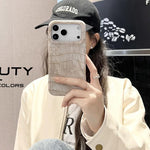 Ốp lưng điện thoại da thuần chay chống sốc họa tiết da cá sấu cổ điển, dành cho iPhone 17 Pro Max, iPhone 17 Pro