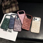Ốp lưng điện thoại da thuần chay chống sốc họa tiết da cá sấu cổ điển, dành cho iPhone 17 Pro Max, iPhone 17 Pro