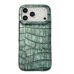 Ốp lưng điện thoại da thuần chay chống sốc họa tiết da cá sấu cổ điển, dành cho iPhone 17 Pro Max, iPhone 17 Pro