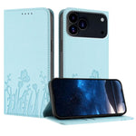 Ốp điện thoại da thuần chay nam châm họa tiết bướm hoa tulip, dành cho iPhone 17e / 16e, dành cho iPhone 17 Pro Max, dành cho iPhone 17 Pro, dành cho iPhone 17