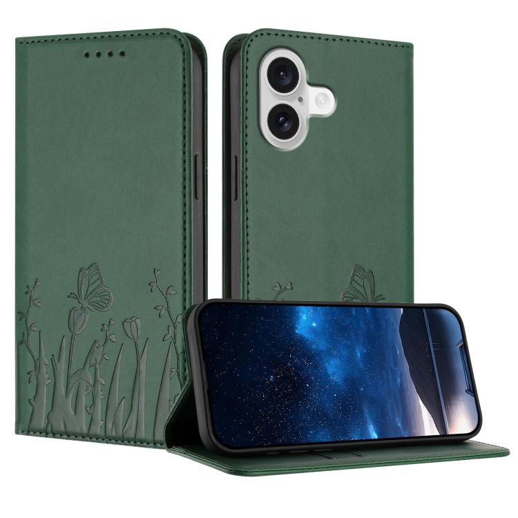 Ốp điện thoại da thuần chay nam châm họa tiết bướm hoa tulip, dành cho iPhone 17e / 16e, dành cho iPhone 17 Pro Max, dành cho iPhone 17 Pro, dành cho iPhone 17