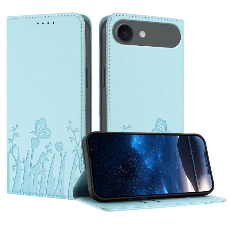 Ốp điện thoại da thuần chay nam châm họa tiết bướm hoa tulip, dành cho iPhone Air, dành cho iPhone 16 Pro Max, dành cho iPhone 16 Pro, dành cho iPhone 16 Plus