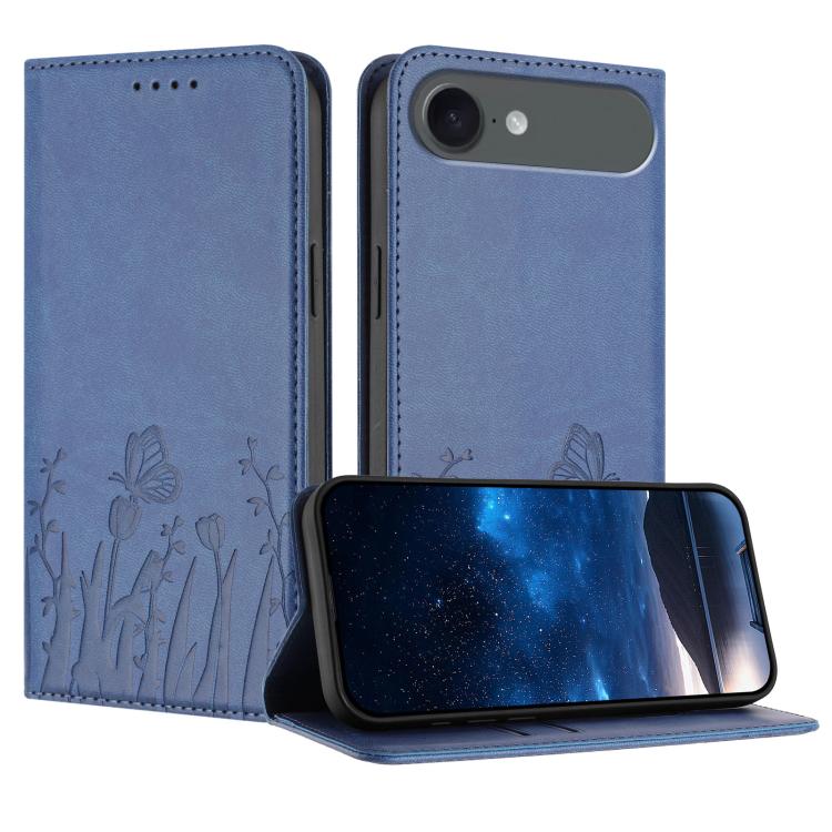 Ốp điện thoại da thuần chay nam châm họa tiết bướm hoa tulip, dành cho iPhone Air, dành cho iPhone 16 Pro Max, dành cho iPhone 16 Pro, dành cho iPhone 16 Plus