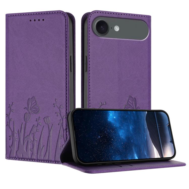 Ốp điện thoại da thuần chay nam châm họa tiết bướm hoa tulip, dành cho iPhone Air, dành cho iPhone 16 Pro Max, dành cho iPhone 16 Pro, dành cho iPhone 16 Plus