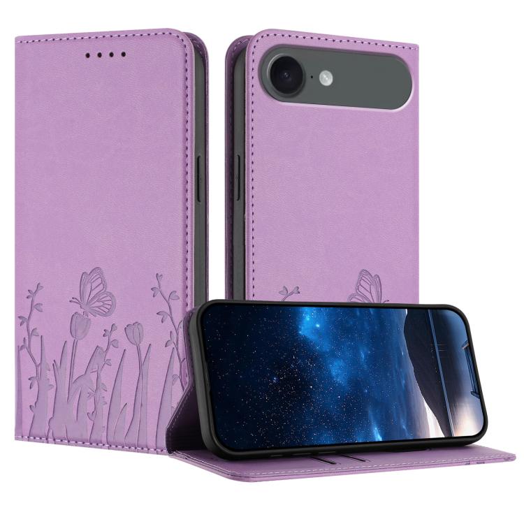 Ốp điện thoại da thuần chay nam châm họa tiết bướm hoa tulip, dành cho iPhone Air, dành cho iPhone 16 Pro Max, dành cho iPhone 16 Pro, dành cho iPhone 16 Plus