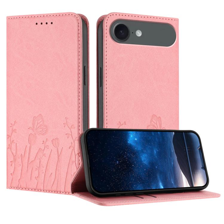 Ốp điện thoại da thuần chay nam châm họa tiết bướm hoa tulip, dành cho iPhone Air, dành cho iPhone 16 Pro Max, dành cho iPhone 16 Pro, dành cho iPhone 16 Plus