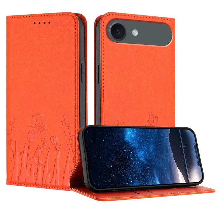 Ốp điện thoại da thuần chay nam châm họa tiết bướm hoa tulip, dành cho iPhone Air, dành cho iPhone 16 Pro Max, dành cho iPhone 16 Pro, dành cho iPhone 16 Plus