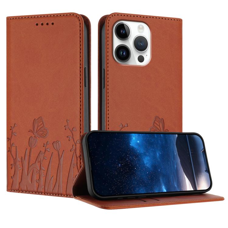 Ốp điện thoại da thuần chay nam châm họa tiết bướm hoa tulip, dành cho iPhone Air, dành cho iPhone 16 Pro Max, dành cho iPhone 16 Pro, dành cho iPhone 16 Plus