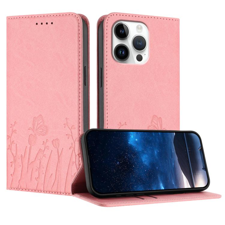 Ốp điện thoại da thuần chay nam châm họa tiết bướm hoa tulip, dành cho iPhone Air, dành cho iPhone 16 Pro Max, dành cho iPhone 16 Pro, dành cho iPhone 16 Plus