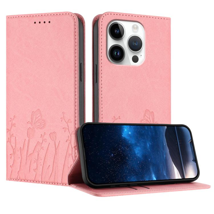 Ốp điện thoại da thuần chay nam châm họa tiết bướm hoa tulip, dành cho iPhone Air, dành cho iPhone 16 Pro Max, dành cho iPhone 16 Pro, dành cho iPhone 16 Plus