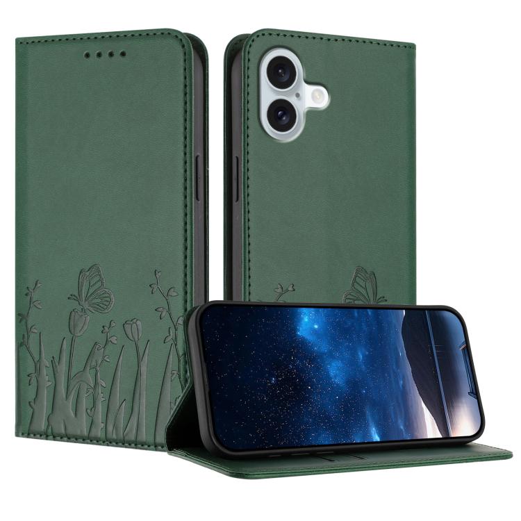 Ốp điện thoại da thuần chay nam châm họa tiết bướm hoa tulip, dành cho iPhone Air, dành cho iPhone 16 Pro Max, dành cho iPhone 16 Pro, dành cho iPhone 16 Plus