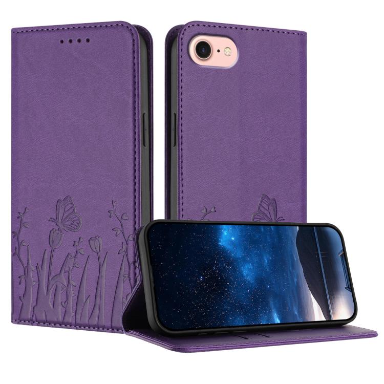 Ốp điện thoại da thuần chay nam châm họa tiết bướm hoa tulip, dành cho iPhone 17e / 16e, dành cho iPhone 17 Pro Max, dành cho iPhone 17 Pro, dành cho iPhone 17
