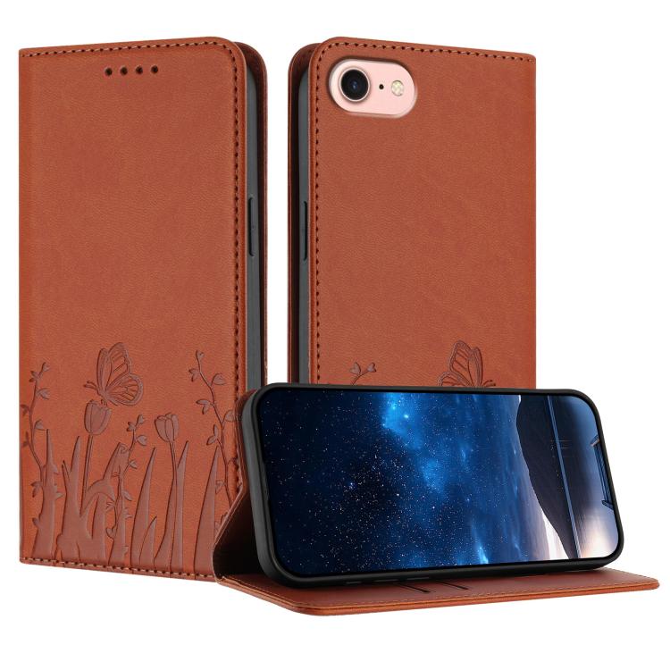 Ốp điện thoại da thuần chay nam châm họa tiết bướm hoa tulip, dành cho iPhone 17e / 16e, dành cho iPhone 17 Pro Max, dành cho iPhone 17 Pro, dành cho iPhone 17