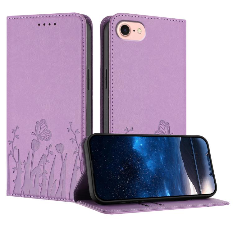 Ốp điện thoại da thuần chay nam châm họa tiết bướm hoa tulip, dành cho iPhone 17e / 16e, dành cho iPhone 17 Pro Max, dành cho iPhone 17 Pro, dành cho iPhone 17