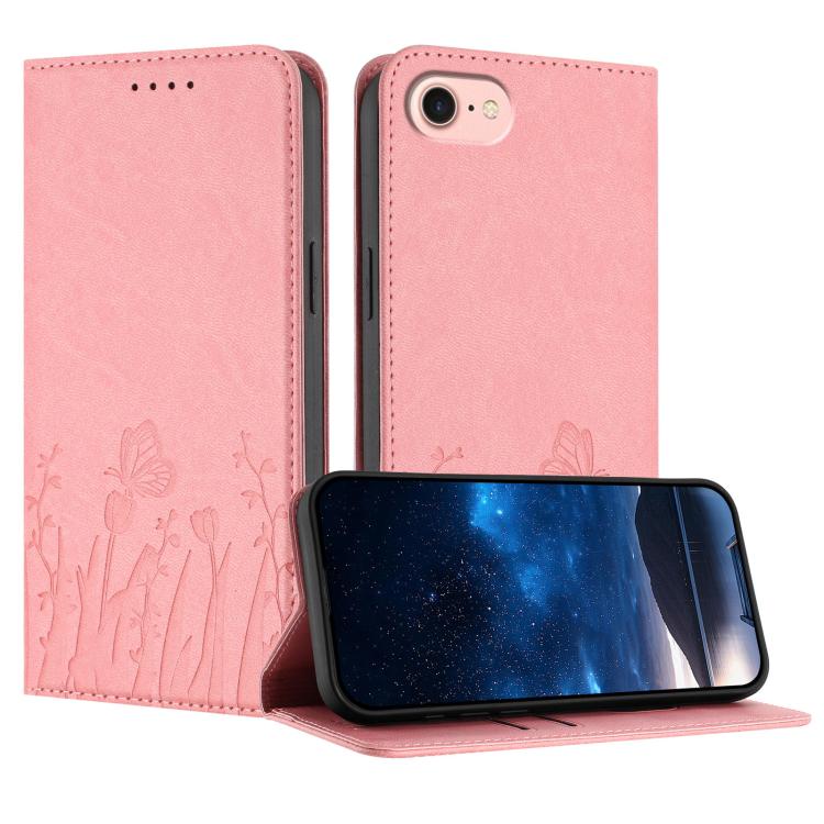 Ốp điện thoại da thuần chay nam châm họa tiết bướm hoa tulip, dành cho iPhone 17e / 16e, dành cho iPhone 17 Pro Max, dành cho iPhone 17 Pro, dành cho iPhone 17