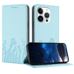 Ốp điện thoại da thuần chay họa tiết bướm hoa tulip có nam châm, Dành cho iPhone 15, Dành cho iPhone 14 Plus, Dành cho iPhone 14, Dành cho iPhone 14 Pro