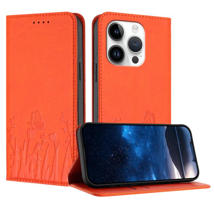 Ốp điện thoại da thuần chay họa tiết bướm hoa tulip có nam châm, Dành cho iPhone 15, Dành cho iPhone 14 Plus, Dành cho iPhone 14, Dành cho iPhone 14 Pro