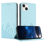 Ốp điện thoại da thuần chay họa tiết bướm hoa tulip có nam châm, Dành cho iPhone 15, Dành cho iPhone 14 Plus, Dành cho iPhone 14, Dành cho iPhone 14 Pro