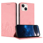 Ốp điện thoại da thuần chay họa tiết bướm hoa tulip có nam châm, Dành cho iPhone 15, Dành cho iPhone 14 Plus, Dành cho iPhone 14, Dành cho iPhone 14 Pro