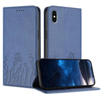Tulips Butterfly Pattern Magnetic Vegan Leather Phone Case, For iPhone X / XS, For iPhone XS Max, For iPhone XR, For iPhone 8 Plus / 7 Plus