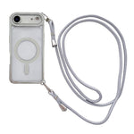Ốp lưng điện thoại nam châm mạ acrylic trong suốt đính đá pha lê, kèm dây đeo chéo bên phải, dành cho iPhone 17 Pro Max, iPhone 17 Pro, iPhone 17, iPhone Air, iPhone 16 Pro Max, iPhone 16 Pro, iPhone 16 Plus, iPhone 16