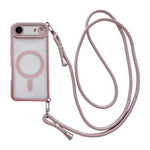 Ốp lưng điện thoại nam châm mạ acrylic trong suốt đính đá pha lê, kèm dây đeo chéo bên phải, dành cho iPhone 17 Pro Max, iPhone 17 Pro, iPhone 17, iPhone Air, iPhone 16 Pro Max, iPhone 16 Pro, iPhone 16 Plus, iPhone 16