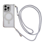 Ốp lưng điện thoại nam châm mạ acrylic trong suốt đính đá pha lê, kèm dây đeo chéo bên phải, dành cho iPhone 17 Pro Max, iPhone 17 Pro, iPhone 17, iPhone Air, iPhone 16 Pro Max, iPhone 16 Pro, iPhone 16 Plus, iPhone 16