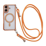 Ốp lưng điện thoại nam châm mạ acrylic trong suốt đính đá pha lê, kèm dây đeo chéo bên phải, dành cho iPhone 17 Pro Max, iPhone 17 Pro, iPhone 17, iPhone Air, iPhone 16 Pro Max, iPhone 16 Pro, iPhone 16 Plus, iPhone 16