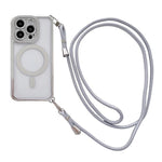 Ốp lưng điện thoại nam châm mạ acrylic trong suốt đính đá pha lê, kèm dây đeo chéo bên phải, dành cho iPhone 17 Pro Max, iPhone 17 Pro, iPhone 17, iPhone Air, iPhone 16 Pro Max, iPhone 16 Pro, iPhone 16 Plus, iPhone 16