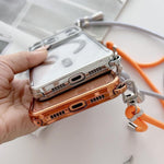 Ốp lưng điện thoại nam châm mạ acrylic trong suốt đính đá pha lê, kèm dây đeo chéo bên phải, dành cho iPhone 17 Pro Max, iPhone 17 Pro, iPhone 17, iPhone Air, iPhone 16 Pro Max, iPhone 16 Pro, iPhone 16 Plus, iPhone 16