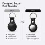 Ốp bảo vệ da thuần chay XDcase kèm vòng kim loại, 1 chiếc (xanh dương), 1 chiếc (nâu), 1 chiếc (xám), 1 chiếc (đen), 1 chiếc (đỏ)
