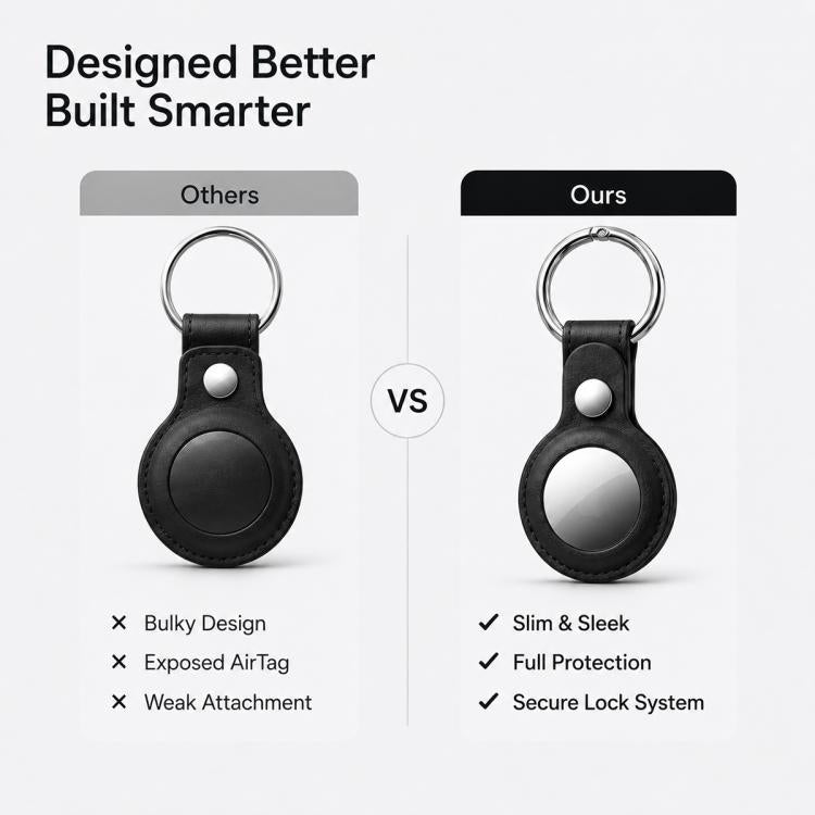 Ốp bảo vệ da thuần chay XDcase kèm vòng kim loại, 1 chiếc (xanh dương), 1 chiếc (nâu), 1 chiếc (xám), 1 chiếc (đen), 1 chiếc (đỏ)