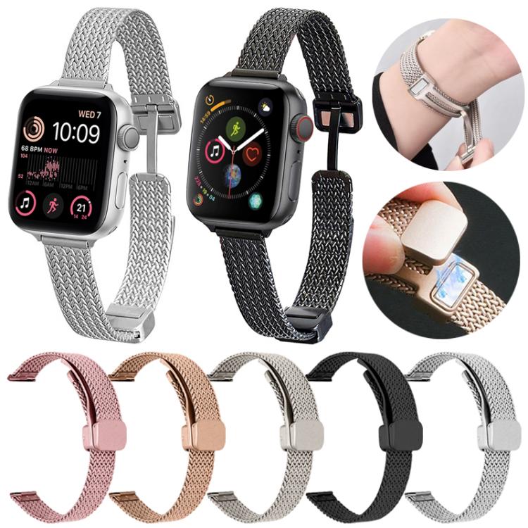 Dây đồng hồ thép không gỉ khóa nam châm xDfind Wheat Ear, dành cho Apple Watch 42 / 44 / 45 / 46 / 49mm, dành cho Apple Watch 38 / 40 / 41 / S10 42mm