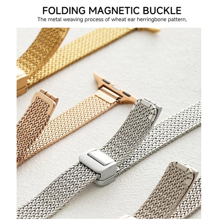 Dây đồng hồ thép không gỉ khóa nam châm xDfind Wheat Ear, dành cho Apple Watch 42 / 44 / 45 / 46 / 49mm, dành cho Apple Watch 38 / 40 / 41 / S10 42mm