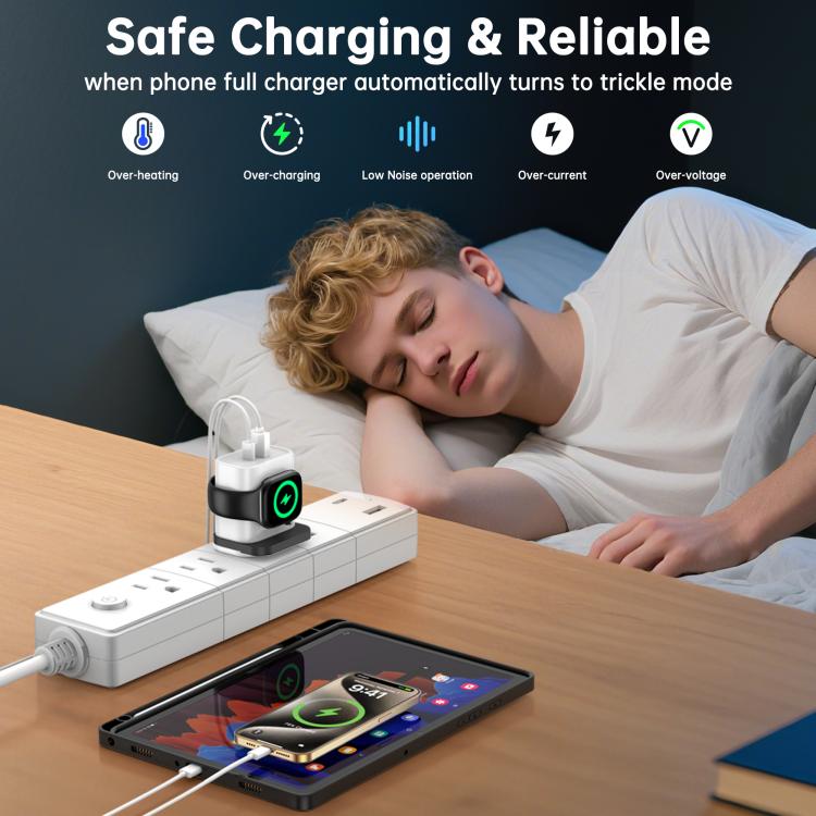 Bộ sạc đa năng 3 trong 1 XL-16 20W USB + Type-C cho Apple Watch có chức năng sạc không dây, phích cắm: phích cắm US