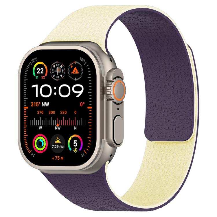 Dây đồng hồ silicone nam châm họa tiết vân quả vải xDfind, dành cho Apple Watch 42 / 44 / 45 / 46 / 49mm, dành cho Apple Watch 38 / 40 / 41 / S11 42mm