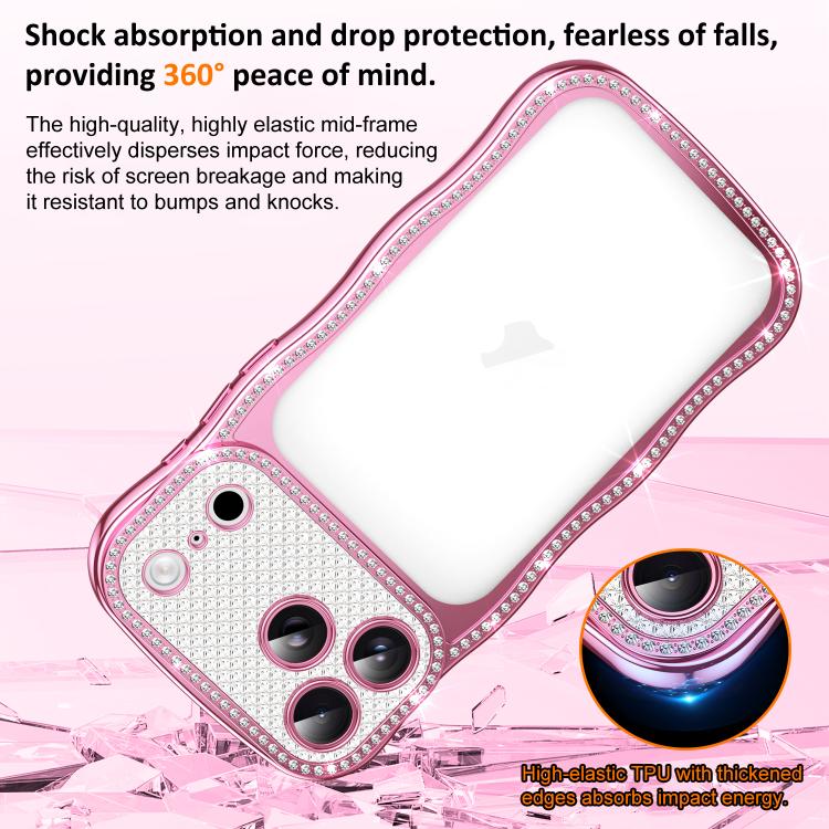 Ốp điện thoại TPU mạ điện chống sốc kim cương sao xoắn sóng, dành cho iPhone 17 Pro Max, dành cho iPhone 17 Pro, dành cho iPhone 17, dành cho iPhone 16 Pro Max, dành cho iPhone 16 Pro, dành cho iPhone 16